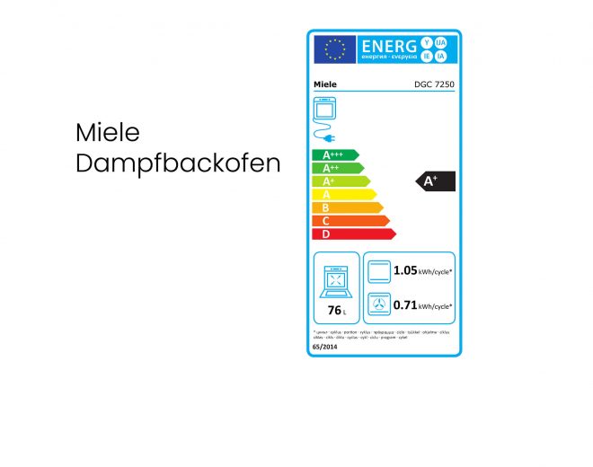 EEK-Etikett Miele Dampfbackofen