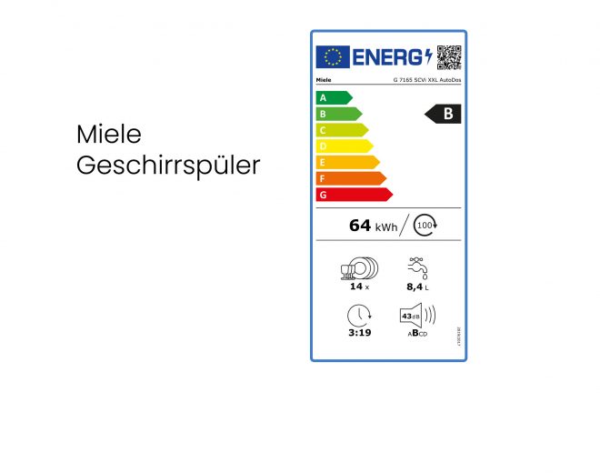 EEK-Etikett Miele Geschirrspüler