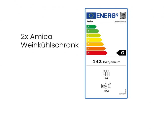 EEK-Etikett Amica Weinkühlschrank