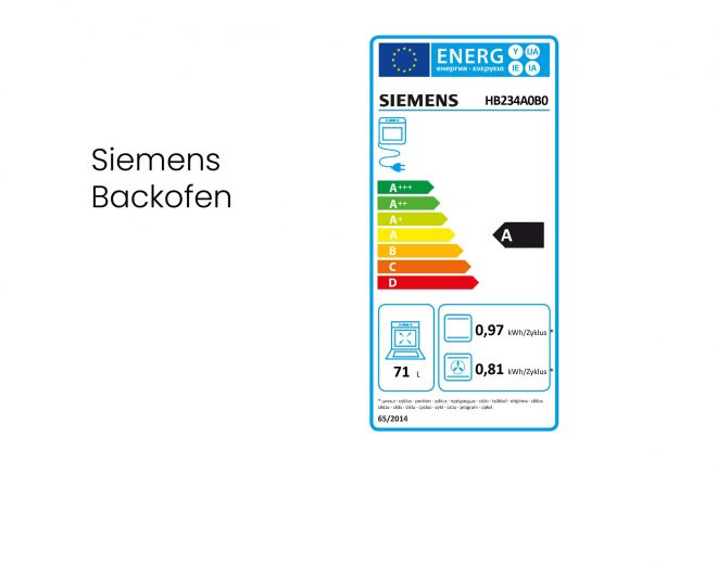 EEK-Etikett Siemens Backofen