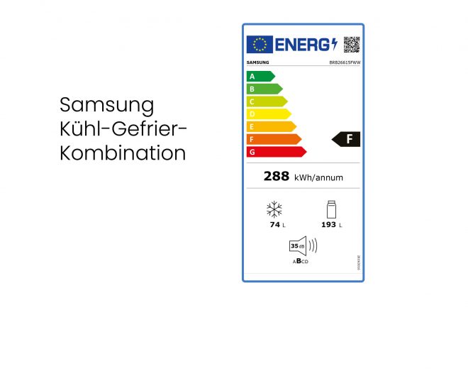 EEK-Etikett Samsung Kühl-Gefrierkombination