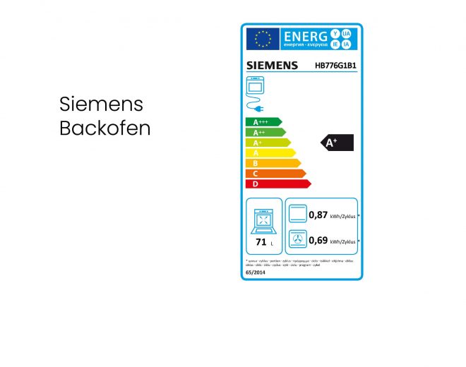 EEK-Label A+ zu Siemens Backofen