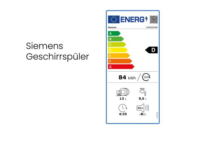 EEK-Label D zu Siemens Geschirrspüler