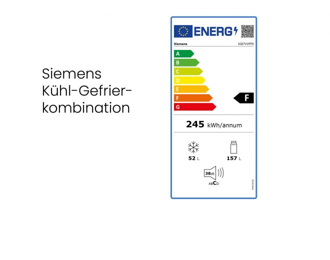 EEK-Label F zu Siemens Kühl-Gefrierkombination