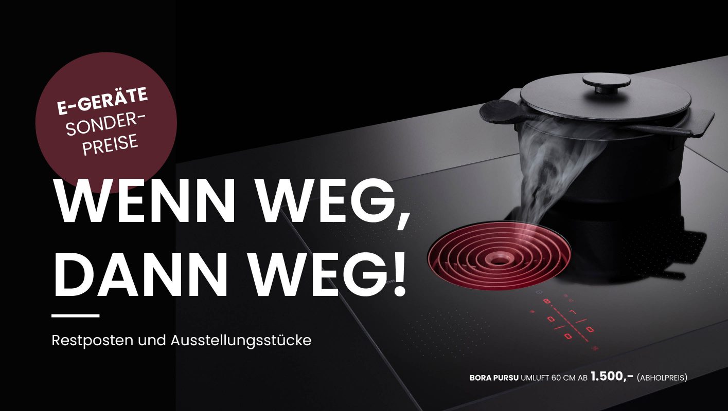 Die Aktion-Plakat von Specht mit Bora Dunstabzug. Die Sondernpreise für E-Geräte